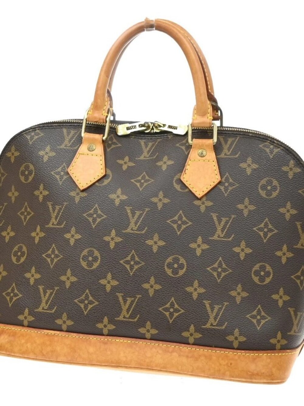 LOUIS VUITTON LV Logo Alma Hand Bag Monogram Leather Brown M51130 84SA251